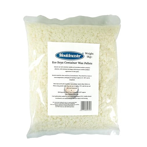 Mouldmaster Candle 1kg, Soy Unscented Container Wax pellets (Packing May Vary) 1