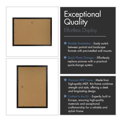 A2 Black Picture Frame ? 59.4 x 42 cm Wall-Mounted Poster Frame for Prints, Artwork & Certificates 2