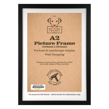 A2 Black Picture Frame ? 59.4 x 42 cm Wall-Mounted Poster Frame for Prints, Artwork & Certificates