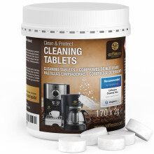 Coffeeano Clean&Protect 170 cleaning tablets for all coffee machines. Cleaning tabs compatible with all brands and machines. Incl. e-book