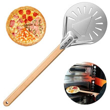 7" Pizza Shovel Pizza Turning Peel,Aluminum Pizza Paddle with Detachable Long Wooden Handle,Professional Pizza Server Cake Spatula Pans Pizza Stone