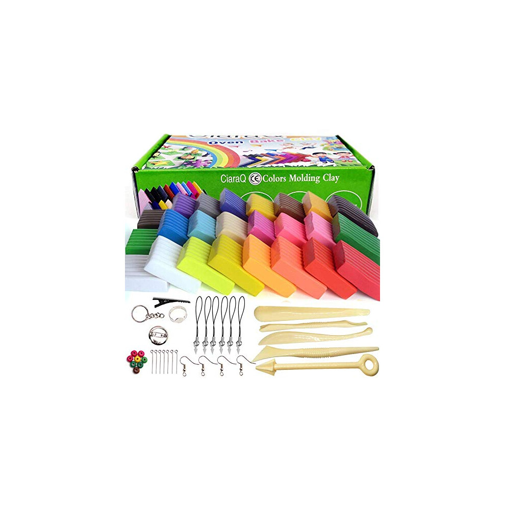 Photos - Other Toys Polymer Clay Set, 24 Colours Nontoxic Oven Bake Clay Safe and Nontoxic Soft DIY Modelling Clay with Plastic Tools and Access