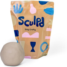 Sculpd Premium Air Dry Clay 1kg, Pottery Clay Bag for Adults, Soft Modelling Clay, Self-Hardening Clay Suitable for Arts & Craft Projects, Pottery for