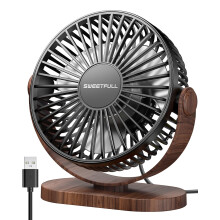 SWEETFULL Desk Fan, Small USB Desk Fan Silent, 3 Speeds Portable Personal Desktop Fan, Dual 360? Adjustment Mini Fan, Quiet Operation for