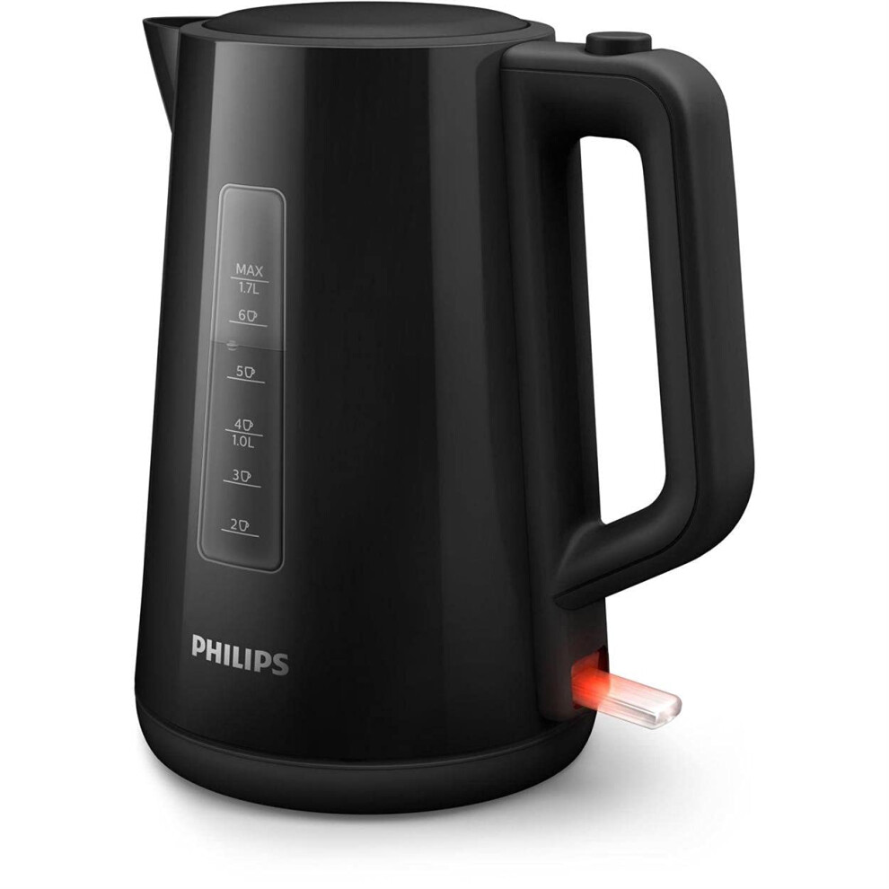 Philips Series 3000 Kettle, 2200W, 1.7 litre Family Size, Spring Lid, Fast Boiling, Light Indicator, Removable Filter, Pirouette Base, Water and Cup