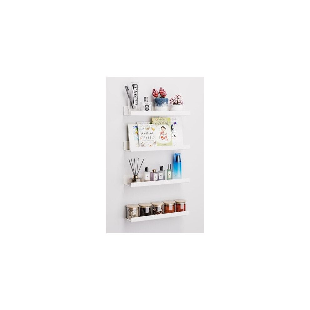 Photos - Other for Repair Viymgit 4 Pack White Acrylic Shelves, 38cm Floating Shelf Wall Mount for Home Organization & Wall Decor, Display Ledge Shelv
