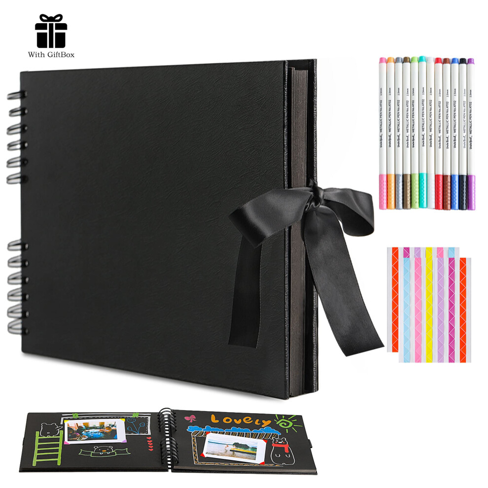 Uncle Paul Scrapbook Photo Albums - Diy Memory Album Our Adventure Book With Diy Accessory Kit 80 Pages A4 Craft Paper 11.7X8.3 Inch For Wedding