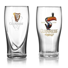 Guinness Official Merchandise Gravity and Toucan 2 Pack Pint Glasses, 20 ounces
