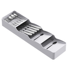 Lifewit Cutlery Drawer Organiser, Small Cutlery Tray for Kitchen, Plastic Narrow Utensil Silverware Holder for Spoons, Forks and Knives, Flatware