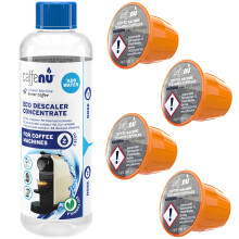 Nespresso Compatible Descaling Kit With Cleaning Capsules. 200ml Descaler Solution & 4 Cleaning Pods. Provides Hotter, Better Tasting Coffee. 4 Months