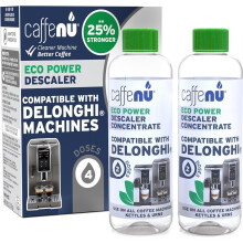 Caffenu Compatible with Delonghi Descaling Kit. 400ml Descaler Solution. Removes Limescale and Provides Hotter Coffee. 1 Year Supply.