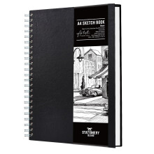 STATIONERY ISLAND A4 Sketchbook, Hardcover Sketch Book with 200GSM Thick Paper, Spiral Bound Sketch Pad A4, Drawing Pad for Sketching, Portrait, 50