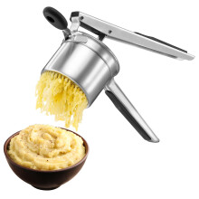 VonShef Potato Ricer Masher, Food Grade Stainless Steel Potato Ricer Press with Silicone Handle, Dishwasher Safe Fruit & Veg Press, Heavy Duty Food