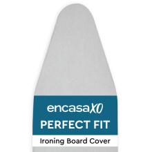 Encasa XO Ironing Board Covers and Pad125x39 cm - Metallised 'Silver Super Luxury' with Foam & Felt Pad, Fits Large Iron Boards - Heat Reflective,