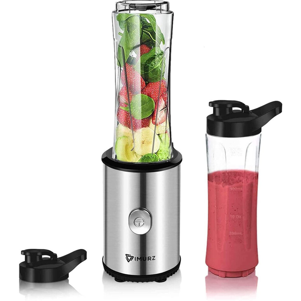 Personal Blender Smoothies Maker with 2 x 600ml Tritan Blending Bottles for Smoothie, Milkshake, Fruit Vegetables Drinks,350W-image-OPC-PHXCCHM-NEW