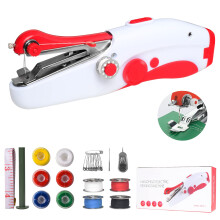 Handheld Sewing Machine, Fast Stitch Mini Portable Electric Sewing Machine for Beginners Adult, Easy to Use Suitable for Fabrics, Clothes, Family
