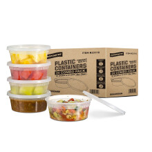 Caterserve 24 Small Plastic containers with Lids - Food Storage Container Set - Leakproof Meal Prep Containers - Reusable and Dishwasher Safe -