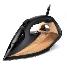 Philips 7000 Series Steam Iron, Powerful 2800W, 50g/min Steam, 250g Steam Boost, SteamGlide Elite Soleplate for Smooth Gliding, Black/Gold