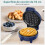 SNAILAR Mini Waffle Maker, 550W Waffle Iron, Ready Indicator Light, Non Stick Coating, Cool Touch Handle, Compact Size, Blue 3