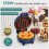 SNAILAR Mini Waffle Maker, 550W Waffle Iron, Ready Indicator Light, Non Stick Coating, Cool Touch Handle, Compact Size, Blue 2