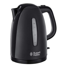 Russell Hobbs Textures Electric 1.7L Cordless Kettle (Fast Boil 3KW, Black premium plastic, matt & high gloss finish, Removable washable anti-scale