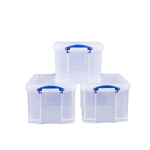 Really Useful Really Useful Plastic Storage Box Bonus Pack 3x35 Litre Clear 2