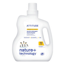 ATTITUDE Liquid Laundry Detergent, EWG Verified Laundry Soap, HE Compatible, Vegan and Plant Based Products, Citrus Zest, 80 Loads, 2 Liters
