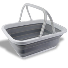 Collapsible Washing Up Bowl, 12L Folding Washing Up Basket with Handles Portable Wash Basin for Outdoor Camping Travel Kitchen and Caravan Space