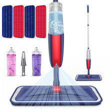 Spray Mops with 4X Washable Pads for Cleaning Floors - MEXERRIS Microfiber Hardwood Floor Mop with Spray 2X Bottles Dust Mops Flat Mop Home Commercial