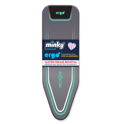 Minky Minky Ironing Board Cover, Cotton, Mint, 122 x 38 cm
