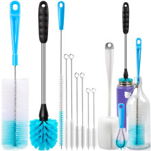Holikme Bottle Cleaning Brush Set, Long Handle Bottle Cleaner for Washing Narrow Neck Beer Bottles, Wine Decanter, Narrow Cup, Pipes, Hydro Flask