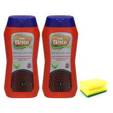 2X Hob Brite Hob Cleaner Lemon Sherbet (2X 250 ML), Ceramic, Electric, Halogen and Induction Hob Cream Cleaner with Degreaser Sponge- Packaging May