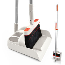 JEHONN Dustpan and Brush Set Long Handled, Tall 180 Degree Rotating Sweeping Brush, Household Dust Pan with Comb Teeth for Indoor Outdoor Garden Home