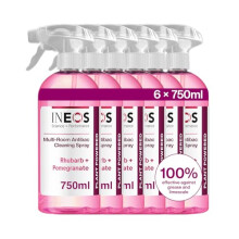INEOS Next-Gen Cleaning Antibac Spray, 4.5L (750ml x 6), Multi-Room, Plant Powered, Limescale + Grease Remover, Kills 99.9% of Bacteria + Viruses,