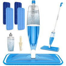 Microfibre Spray Wet Mops with 4x Washable Mop Pads - EXEGO Dust Dry Mop for Hard Floors Wood Floor Mop with Spray Flat Mop for Tile Vinyl Laminate