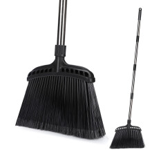 Myiosus Garden Broom Outdoor, Yard Brush Heavy Duty Outdoor Angle Broom with 38cm Stiff Bristle & 140cm Stainless Steel Handle, Sweeping Brooms for