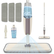 Microfiber Mop Spray Mops for Floors Cleaning - MEXERRIS Floor Mop with Spray Flat Mop with 3 Pads and 1 Refillable Bottle Suitable for Hardwood,