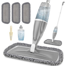 Microfibre Spray Mops for Floors Cleaning - EXEGO Floor Mops with Spray Dust Dry Mop Wet Mops for Hardwood,Laminate,Ceramic Hard Floors (Grey)