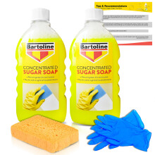 Sugar Soap For Cleaning Walls, Grease, Grime, Dirt and Stain Remover, Kitchen Degreaser, and Mould Remover - 2 x 500ml Concentrate Bundled with