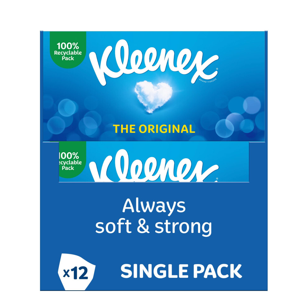 Kleenex Original Tissues - 12 Boxes (768 Tissues Total)