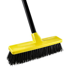 Yard Brush Heavy Duty Outdoor Concrete Broom Telescopic Long Handle with Stiff Bristles for Cleaning Scrubbing Deck Driveway Yard Patio Wood Stone