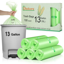 Dntorx 100 Pack 50 Litre Bin Bags, 5 Roll Heavy Duty 50L Bin Liners Rubbish Bag Large Food Waste Bags for Kitchen Garden Office Bedroom Bathroom