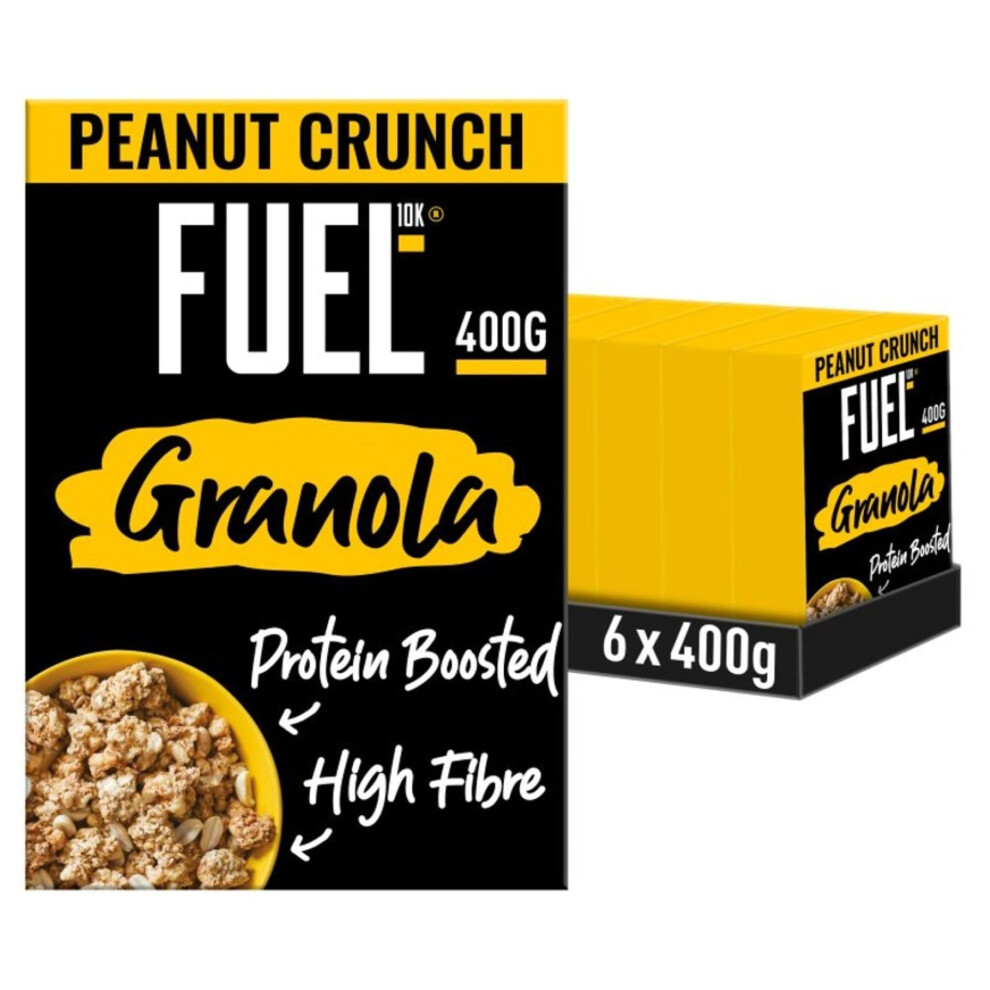 Fuel10k Peanut Loaded Chunky Granola, Protein Boosted & High In Fibre, 400 G (Pack Of 6)