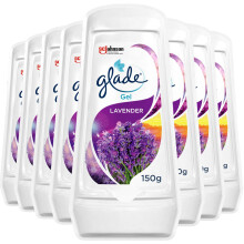 Glade Solid Gel Air Freshener, Odour Eliminator for Home & Bathroom, Lavender, Pack of 8 (8 x 150g)