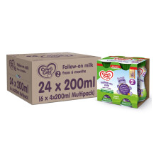 Cow & Gate 2 Follow On Baby Milk Ready to Use Liquid Formula, 6-12 Months, 4x200ml (Pack of 24)