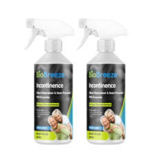 BioBreeze Incontinence Odour & Stain Preventer Spray With Bio Enzymes Human Urine/Soiling Cleaner For Elderly Care Enzymatic Formula Super Strength