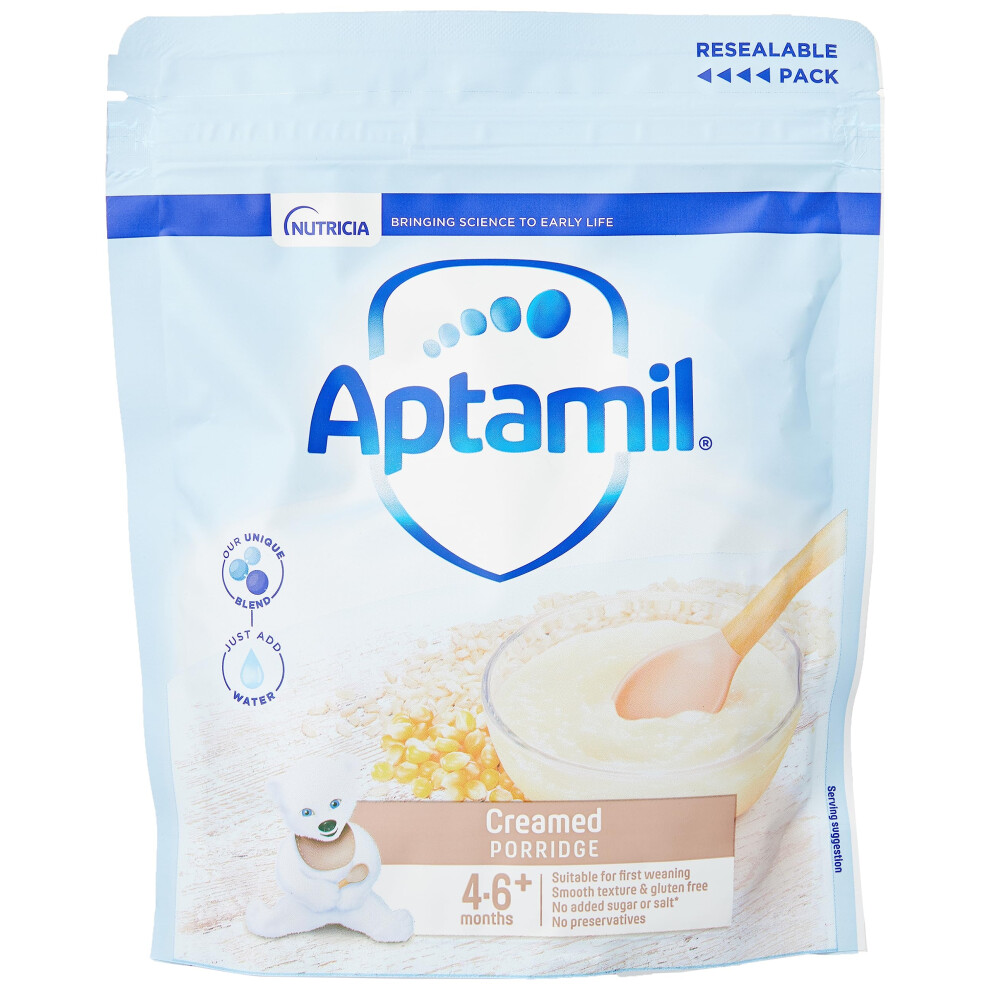 Aptamil Creamed Porridge Baby Food Cereal, 4-6+ Months, 125G (Pack Of 5)