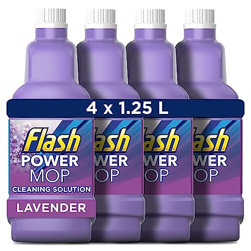 Flash Flash Power Spray Mop Floor Cleaner Multi-Surface Cleaning Liquid Lavender 5L (1.25Lx4)