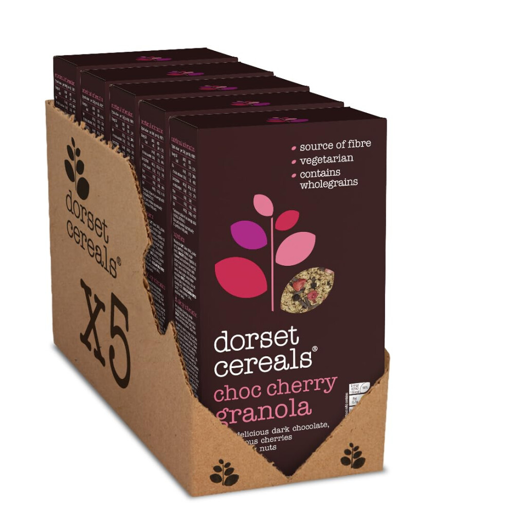 New Dorset Cereals Chocolate & Cherry Granola |Cereal | High In Fibre |Vegetarian | 5 Packs Of 450G