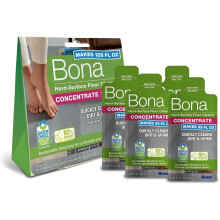 Bona Hard-Surface Floor Cleaner Liquid, for Stone, Tile, Laminate & LVT Floors, 60ml Concentrate Refill Pouch, 4 Count (Pack of 4x60ml)
